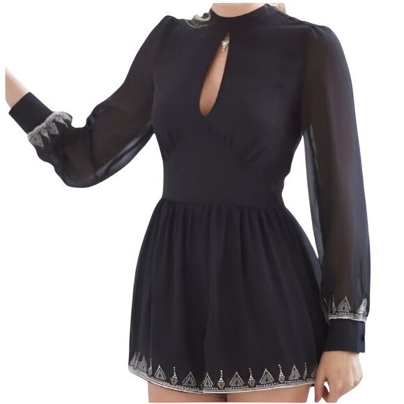 House Of Harlow 1960 Hendrix Romper Black Size Small - Picture 1 of 10